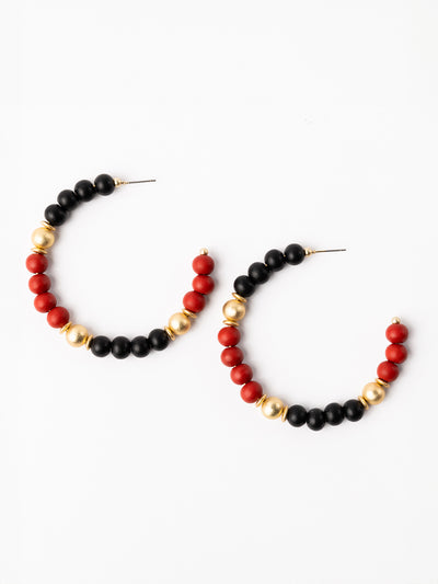 Janette Earrings | Red + Black