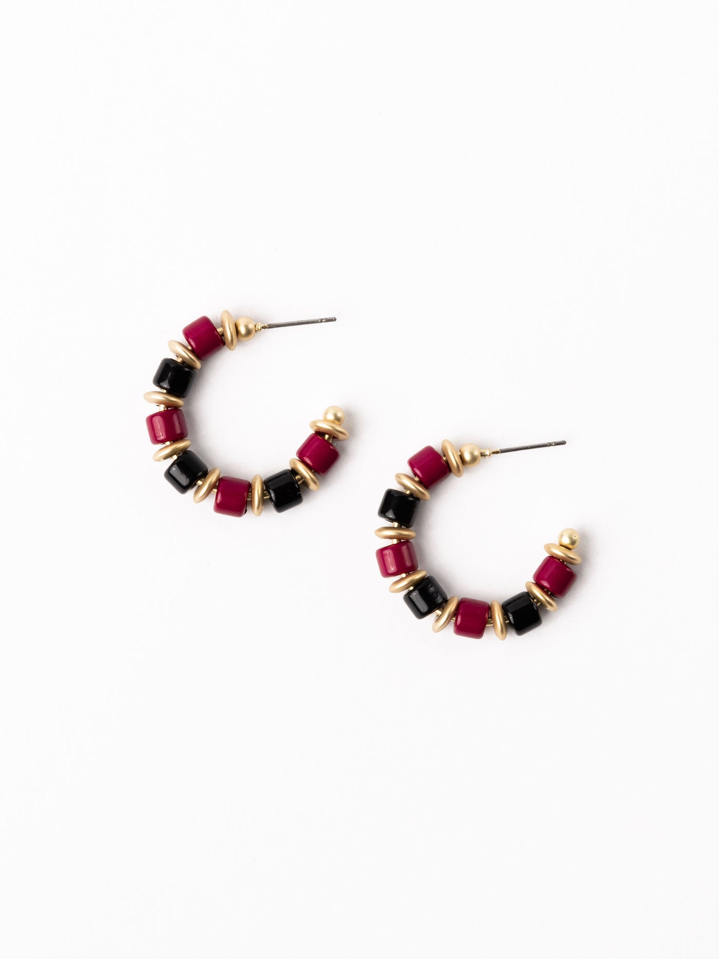 Cara Earrings | Garnet + Black