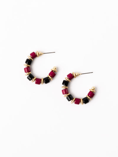 Cara Earrings | Garnet + Black