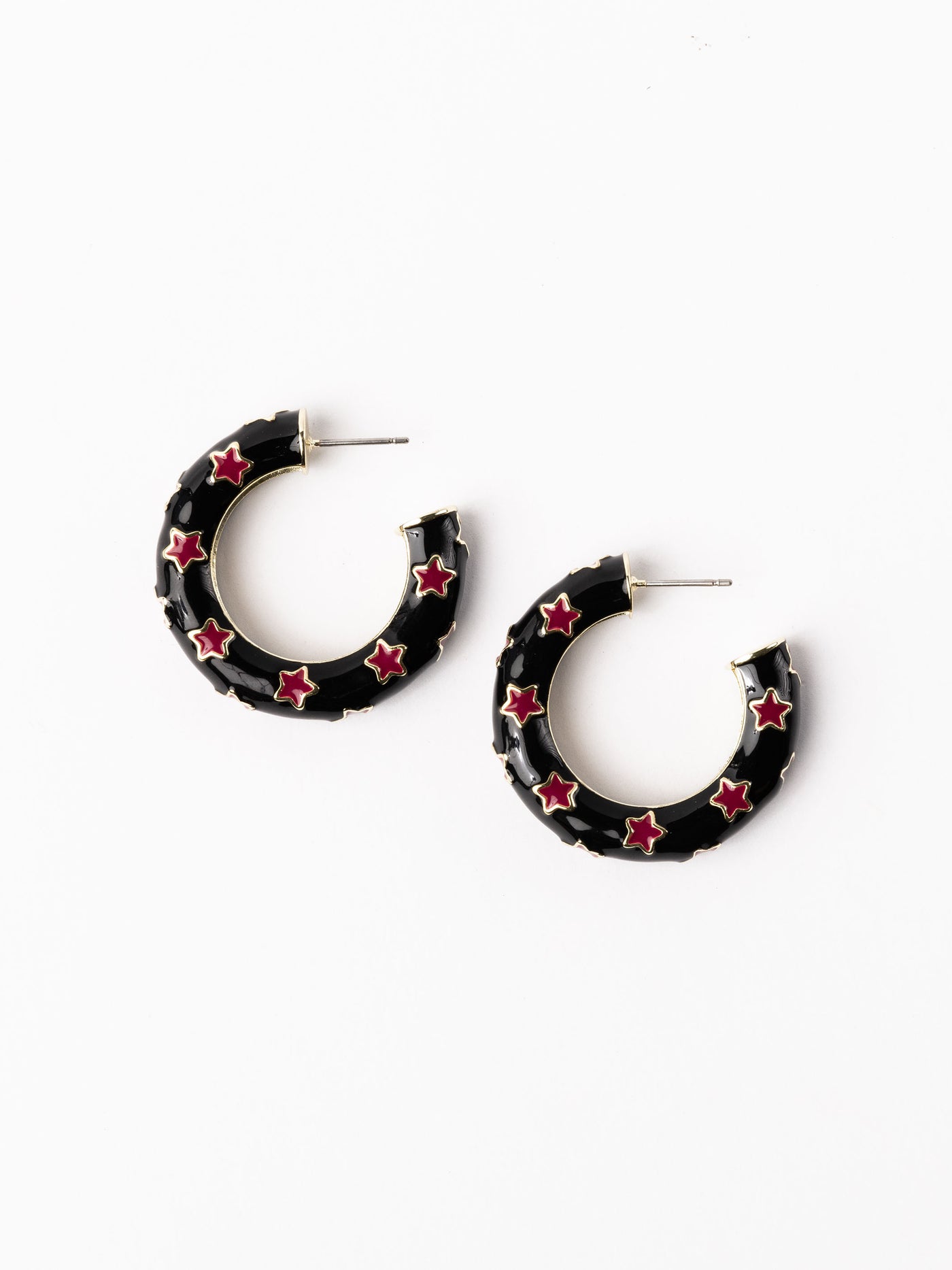 Justine Earrings | Garnet + Black