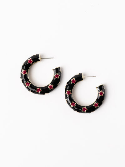Justine Earrings | Garnet + Black