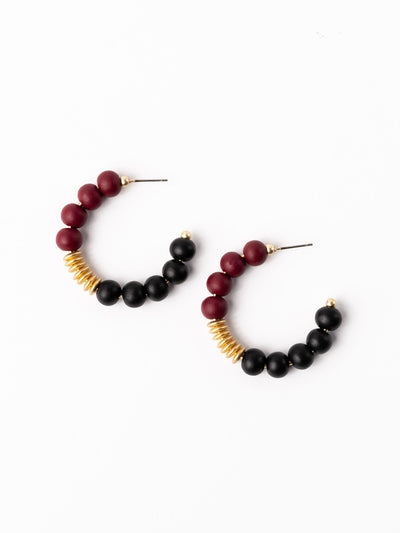 Kelly Earrings | Garnet + Black