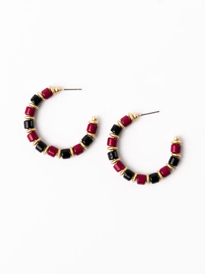 Cara Earrings | Garnet + Black