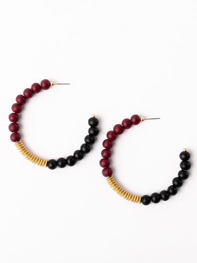 Kelly Earrings | Garnet + Black