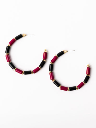Cara Earrings | Garnet + Black