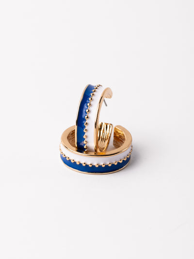 Meaghan Earrings | Blue + White