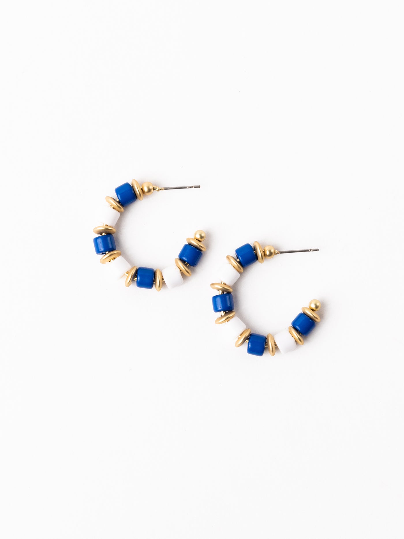 Cara Earrings | Blue + White