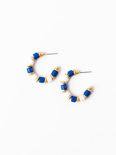 Cara Earrings | Blue + White
