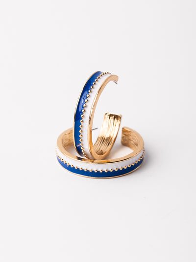 Meaghan Earrings | Blue + White