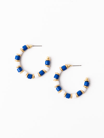 Cara Earrings | Blue + White