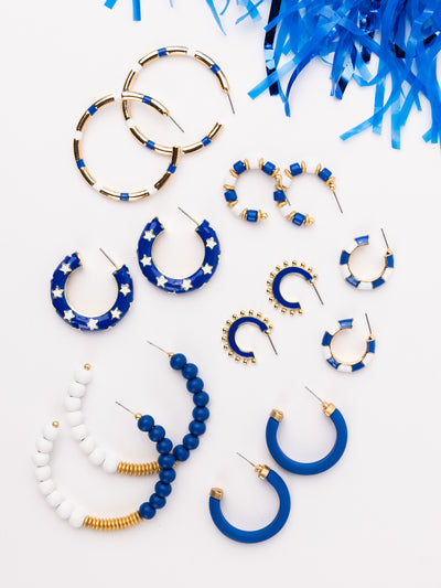 Nellie Earrings | Blue + White