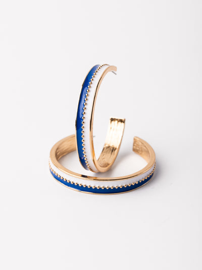 Meaghan Earrings | Blue + White