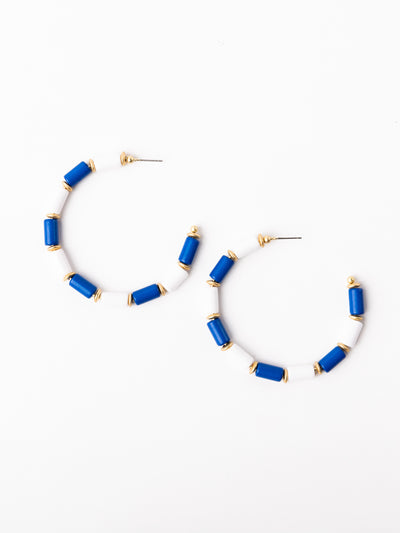 Cara Earrings | Blue + White