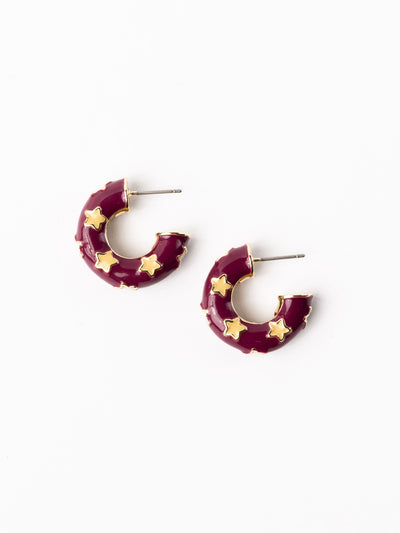 Justine Earrings | Garnet + Gold