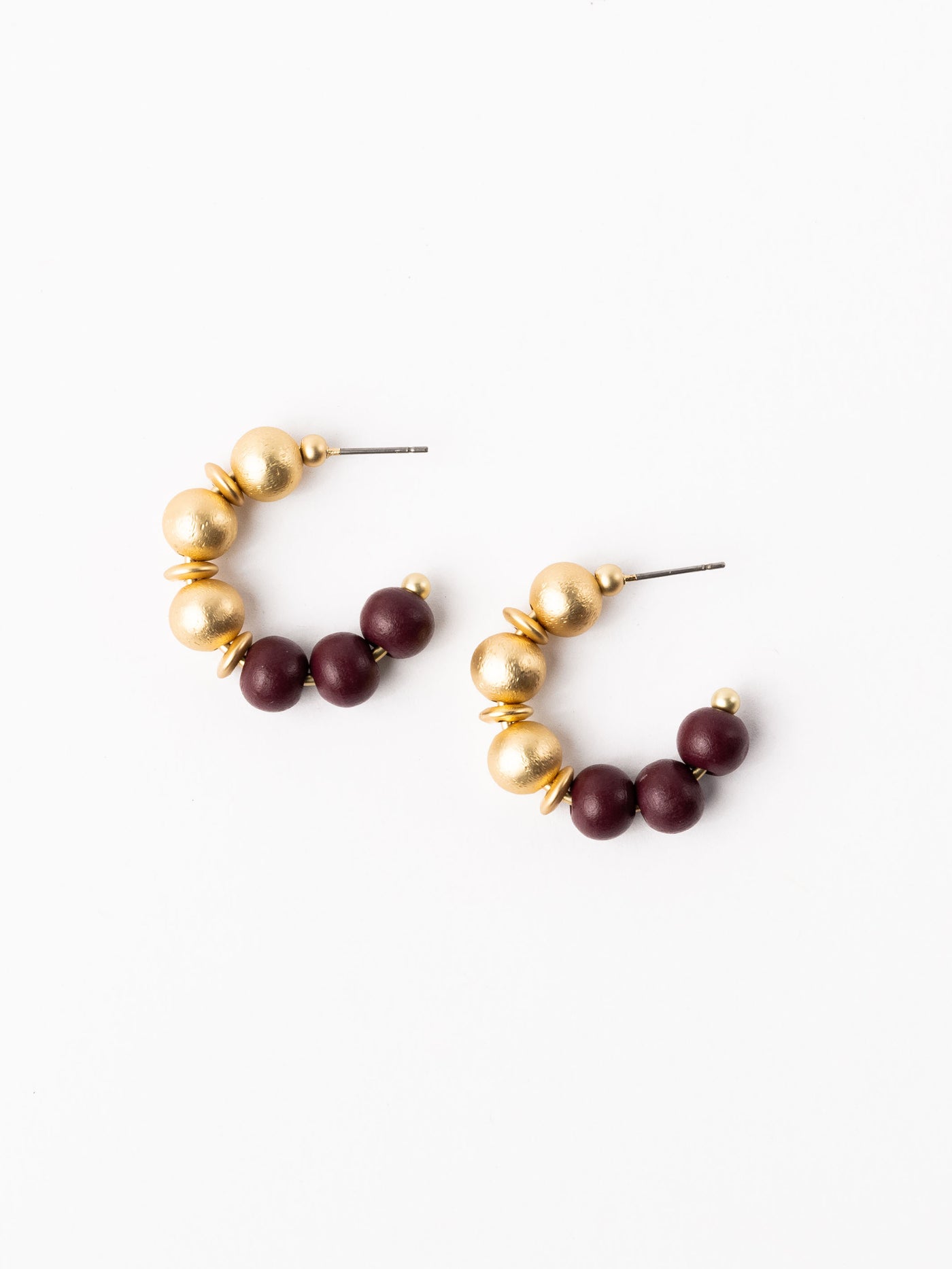 Janette Earrings | Garnet + Gold