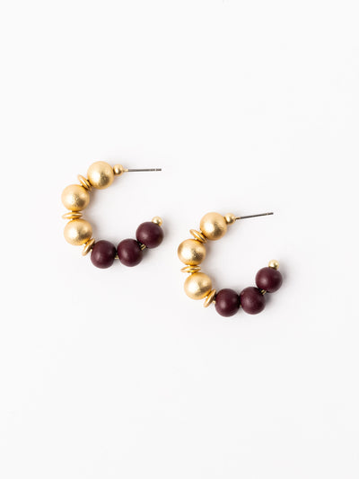Janette Earrings | Garnet + Gold