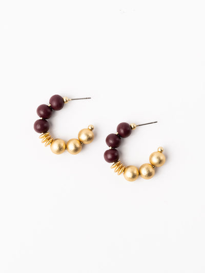 Kelly Earrings | Garnet + Gold