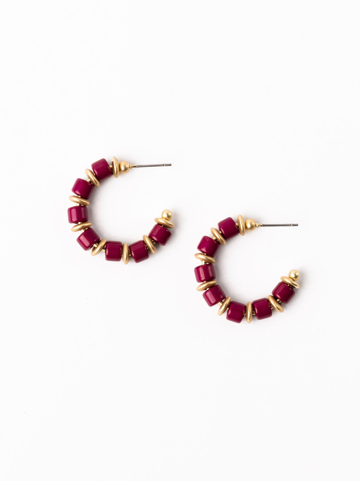 Cara Earrings | Garnet + Gold