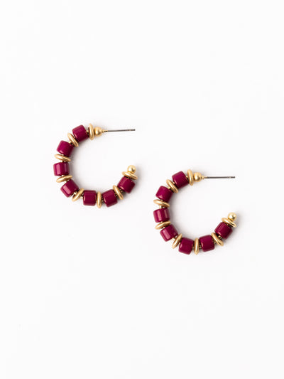 Cara Earrings | Garnet + Gold