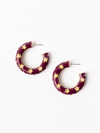 Justine Earrings | Garnet + Gold