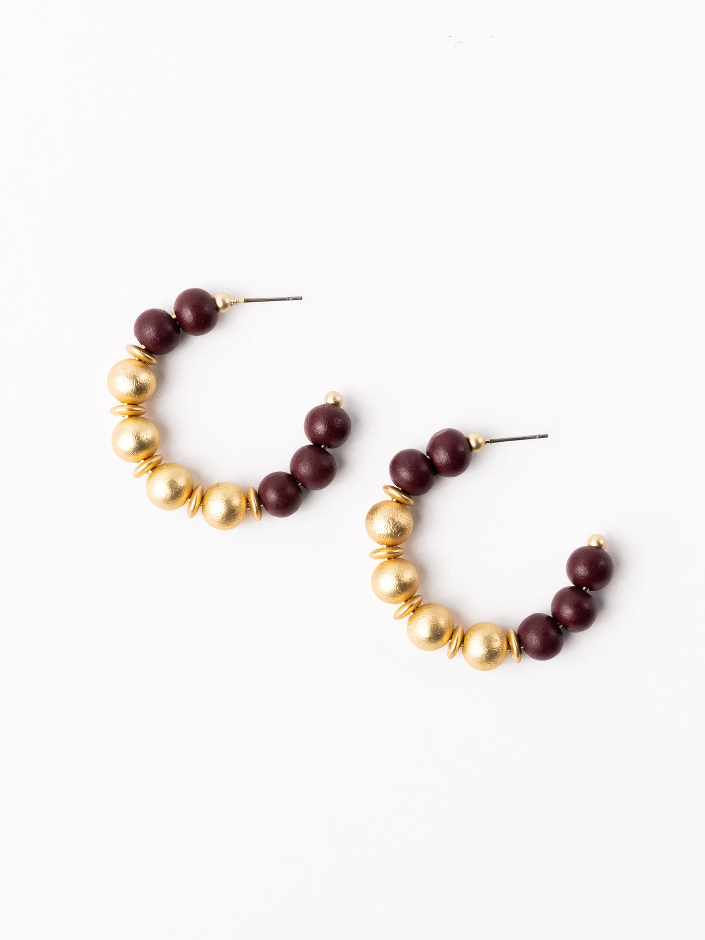 Janette Earrings | Garnet + Gold