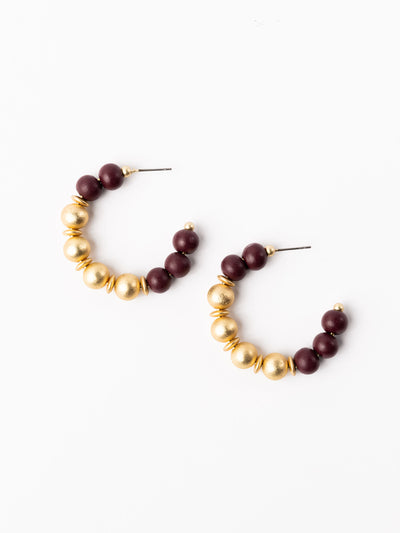 Janette Earrings | Garnet + Gold