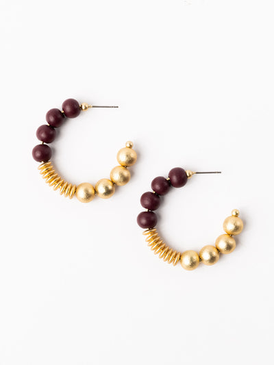 Kelly Earrings | Garnet + Gold