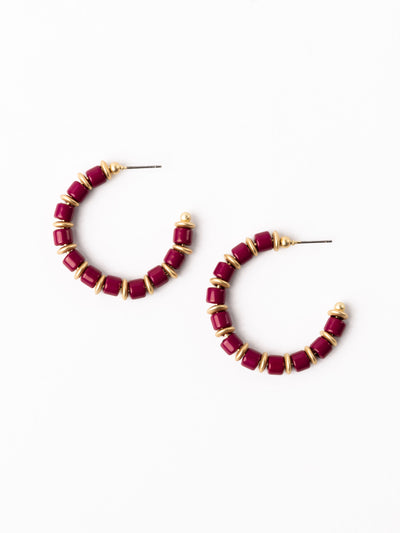 Cara Earrings | Garnet + Gold