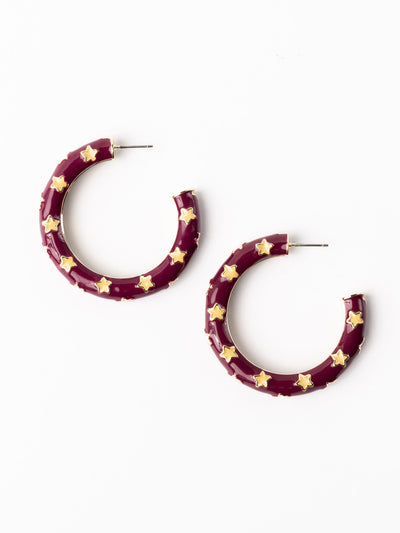 Justine Earrings | Garnet + Gold