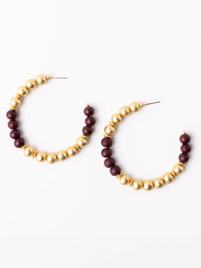 Janette Earrings | Garnet + Gold