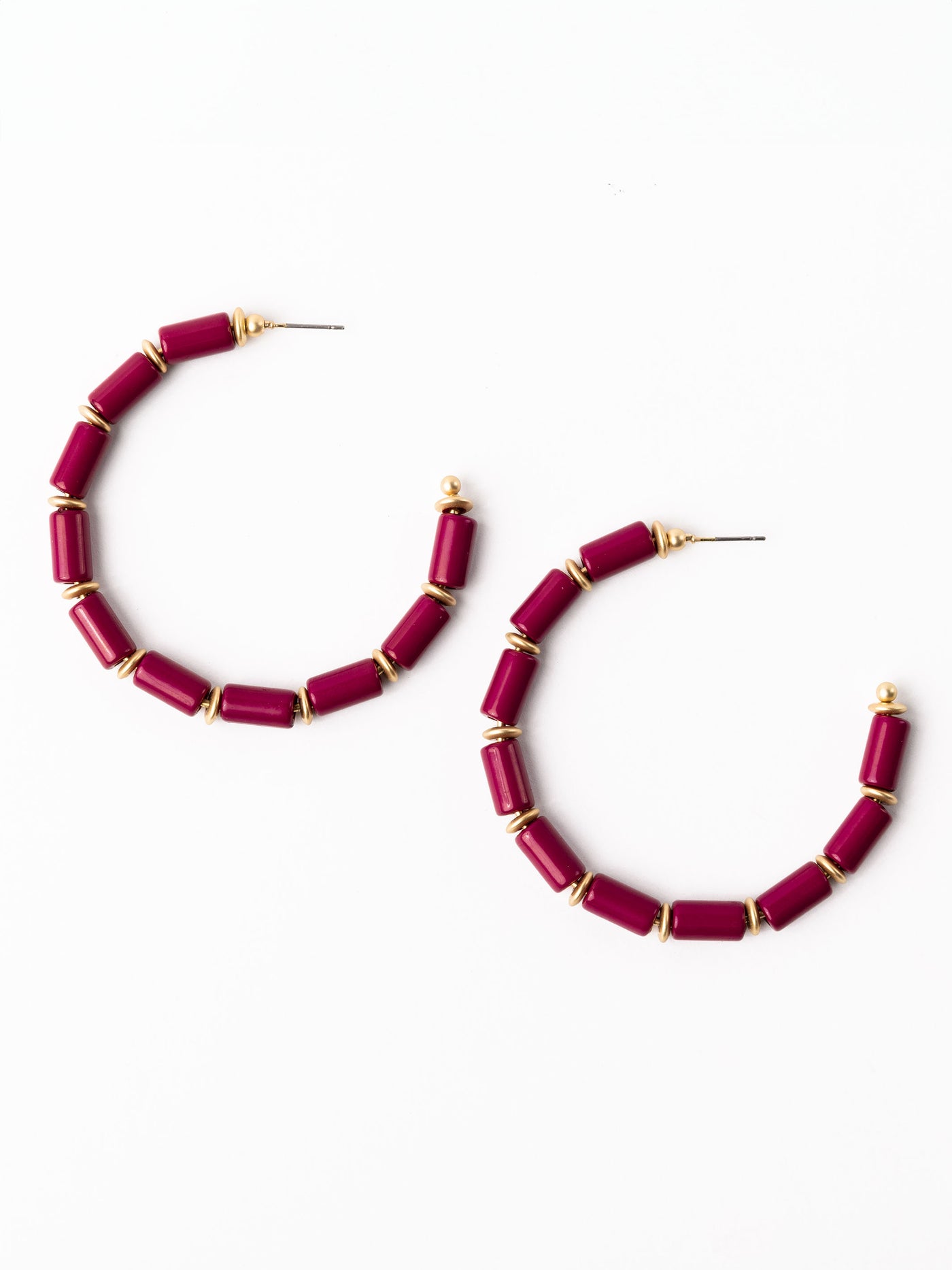 Cara Earrings | Garnet + Gold