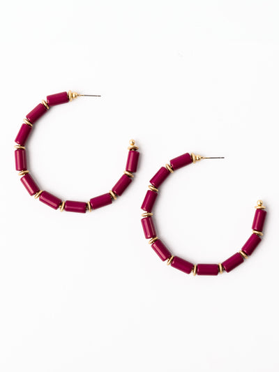 Cara Earrings | Garnet + Gold