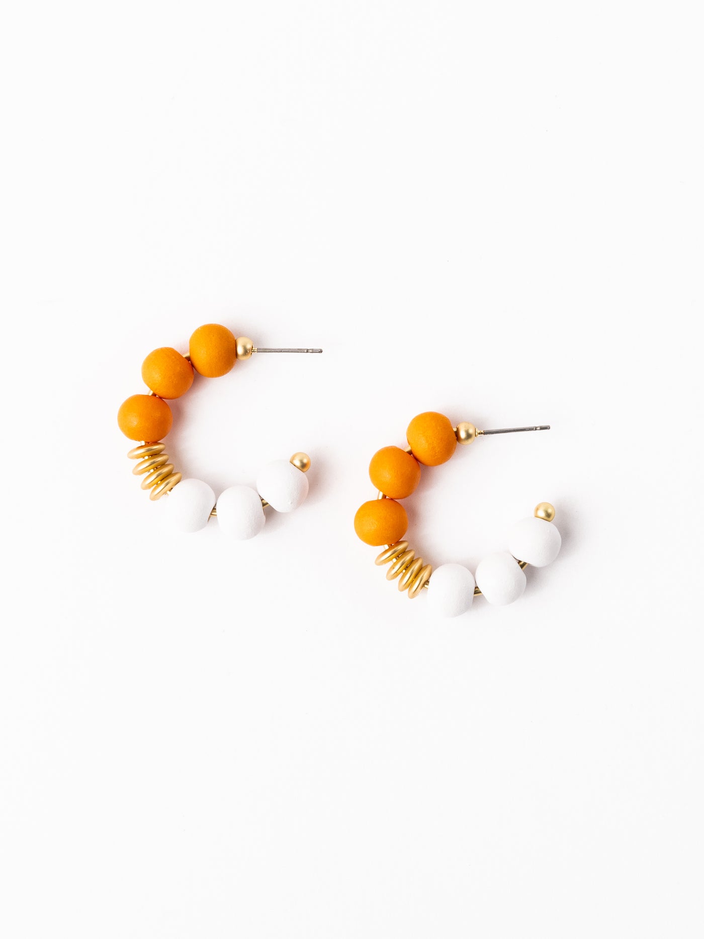 Kelly Earrings | Orange + White