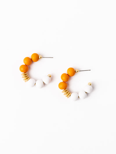 Kelly Earrings | Orange + White