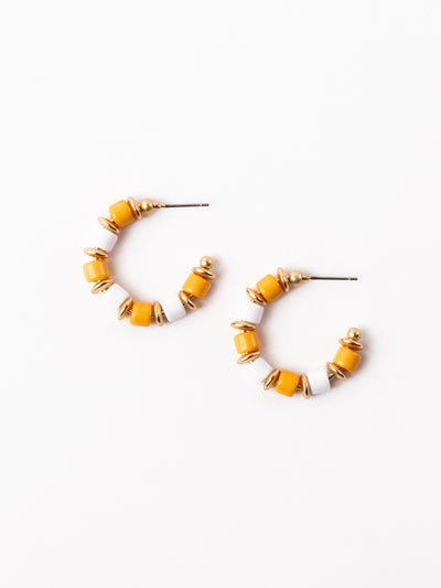 Cara Earrings | Orange + White