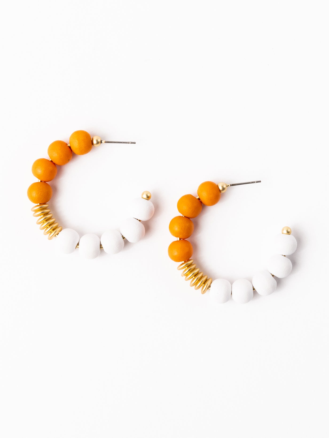 Kelly Earrings | Orange + White