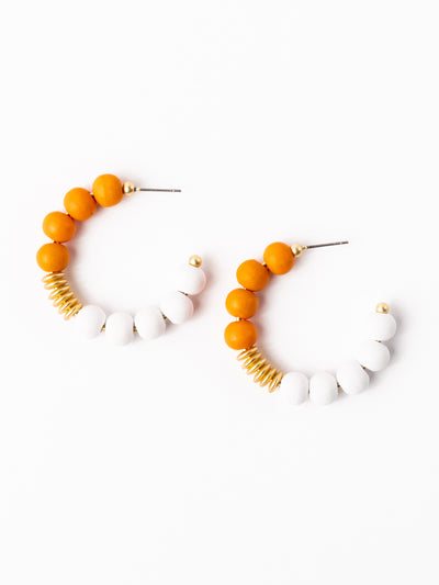 Kelly Earrings | Orange + White