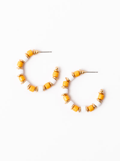 Cara Earrings | Orange + White
