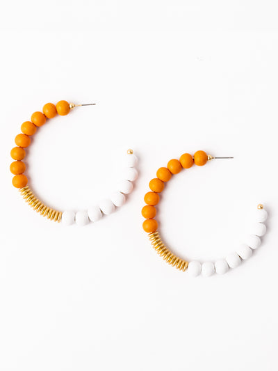 Kelly Earrings | Orange + White