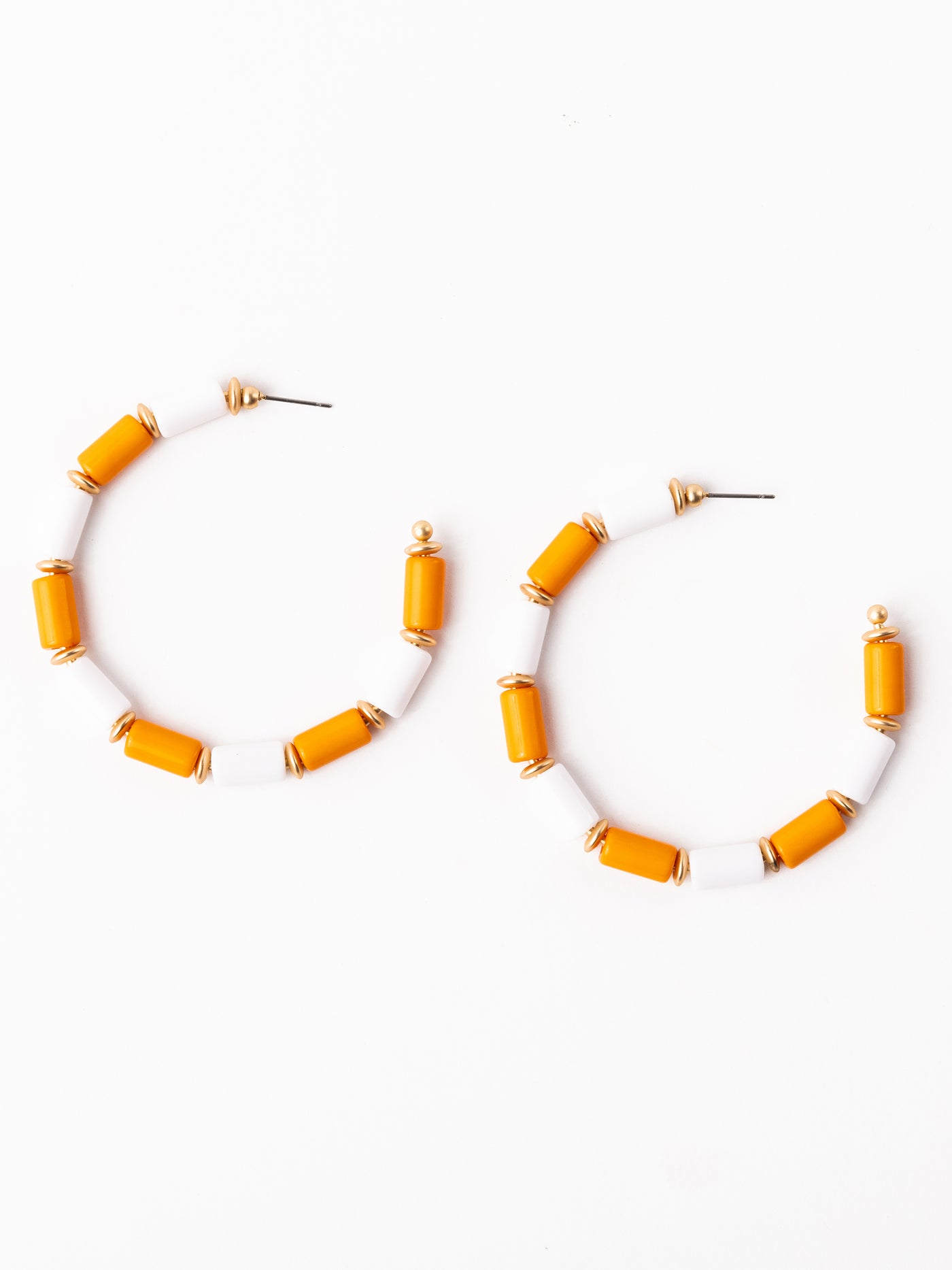 Cara Earrings | Orange + White