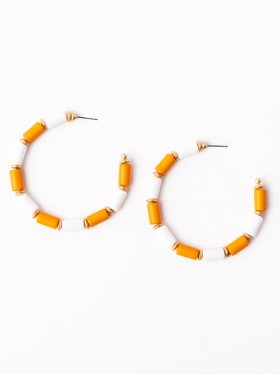 Cara Earrings | Orange + White