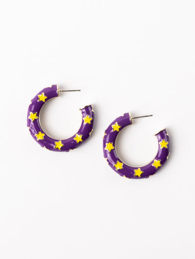 Justine Earrings | Purple + Gold