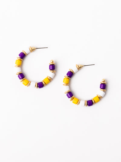 Cara Earrings | Purple + Gold