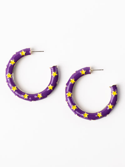 Justine Earrings | Purple + Gold