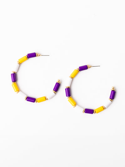 Cara Earrings | Purple + Gold