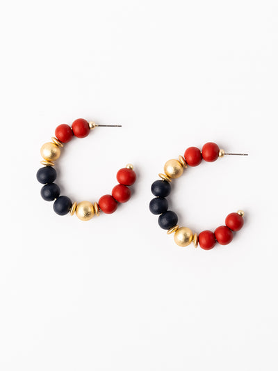 Janette Earrings | Red + Blue