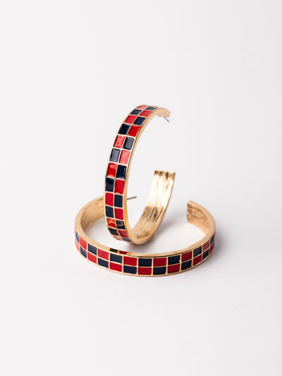 Sunny Earrings | Red + Blue