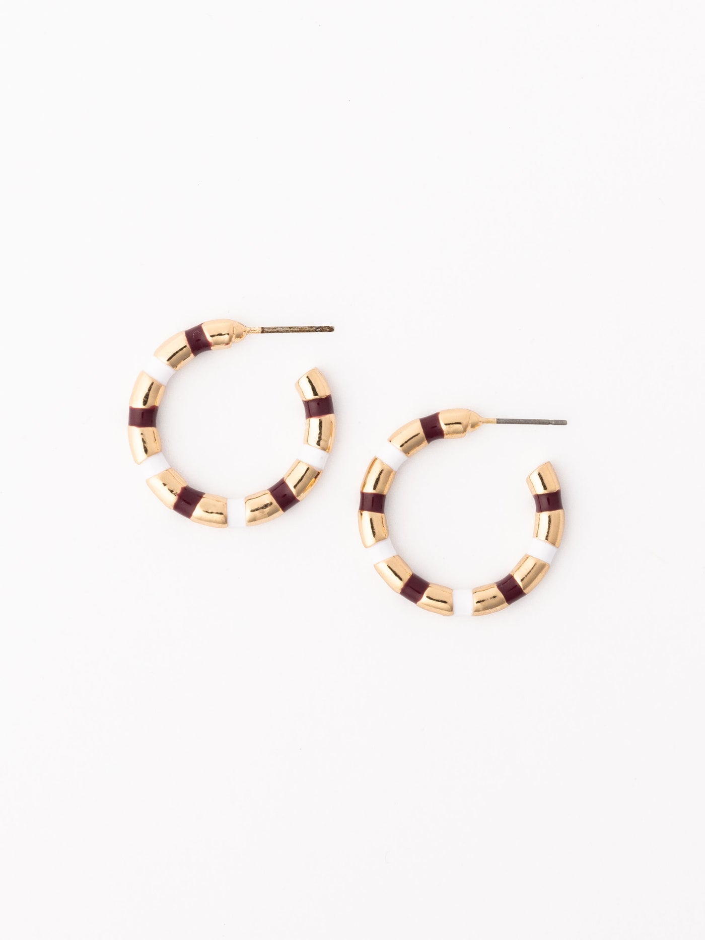 Nellie Earrings | Maroon + White
