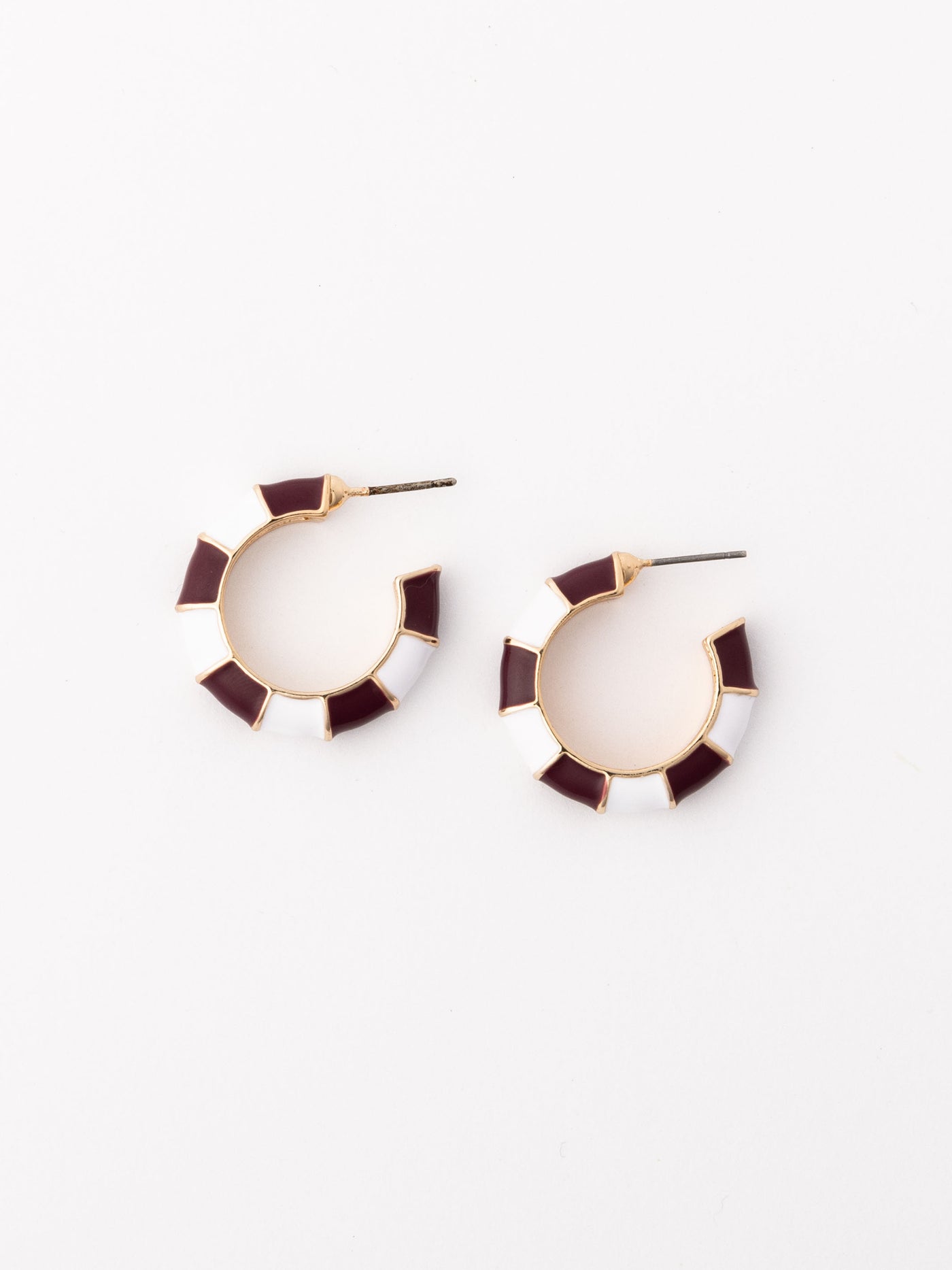 Ashlynn Earrings | Maroon + White