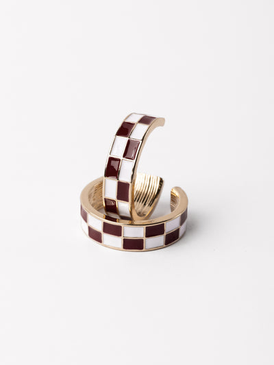 Sunny Earrings | Maroon + White